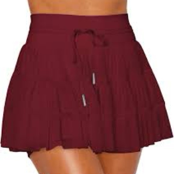 So.Very.Loved, Burgundy Twirlable Pleats, Mini Skort,Excellent Condition,Size S - Picture 1 of 9